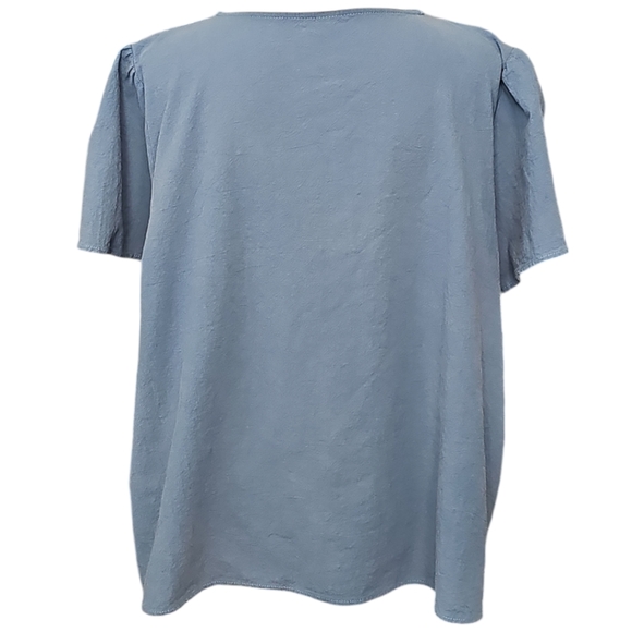 SHEIN Lune Plus Floral Embroidery Puff Sleeve Blouse 3XL - Picture 5 of 6